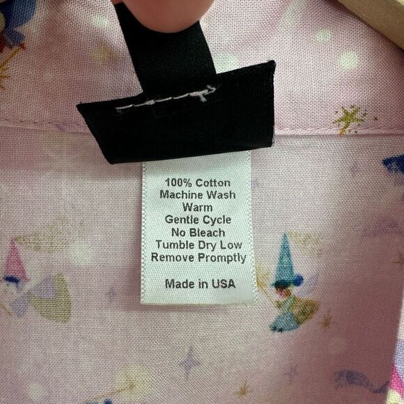 Retrolicious Women’s Pale Pink All Over Fairy Print Bow Sleeveless Tank Blouse - Picture 5 of 8